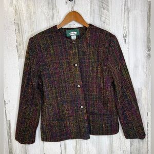 Patchington Connection Petites Women's Vintage Silk Blazer Purple Black Size 14P